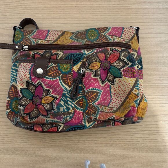 Relic Boho Floral Canvas Crossbody Bag Adjustable Strap - Picture 1 of 14
